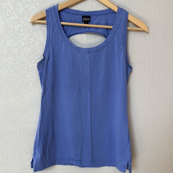 Patagonia Tank Top Open Cotton Back Blue Purple size Small - Picture 1 of 8